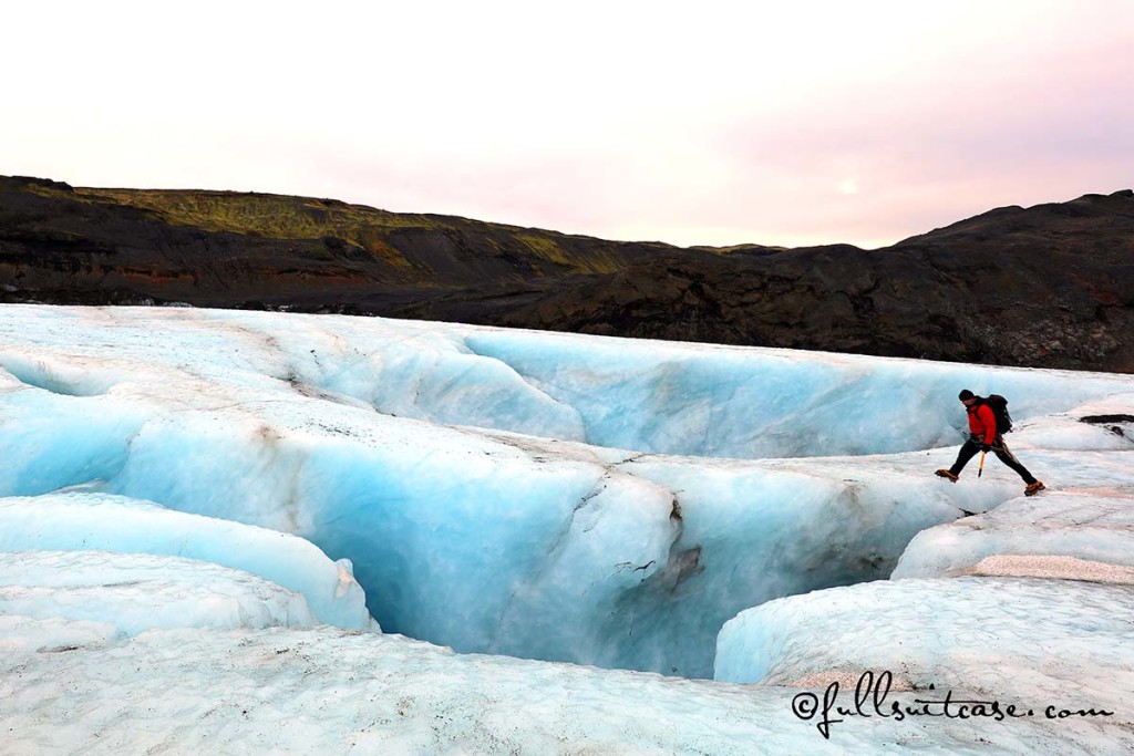 Glacier hiking in Iceland can be done in summer and in winter
