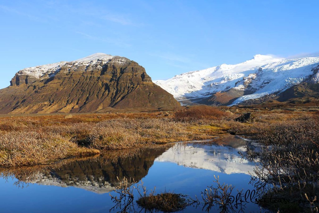 Mountain reflections Southern Iceland