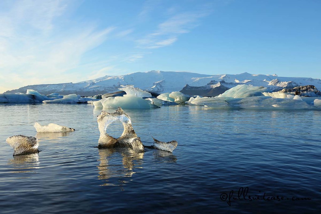 Jokulsarlon glacial lagoon ice formations in winter