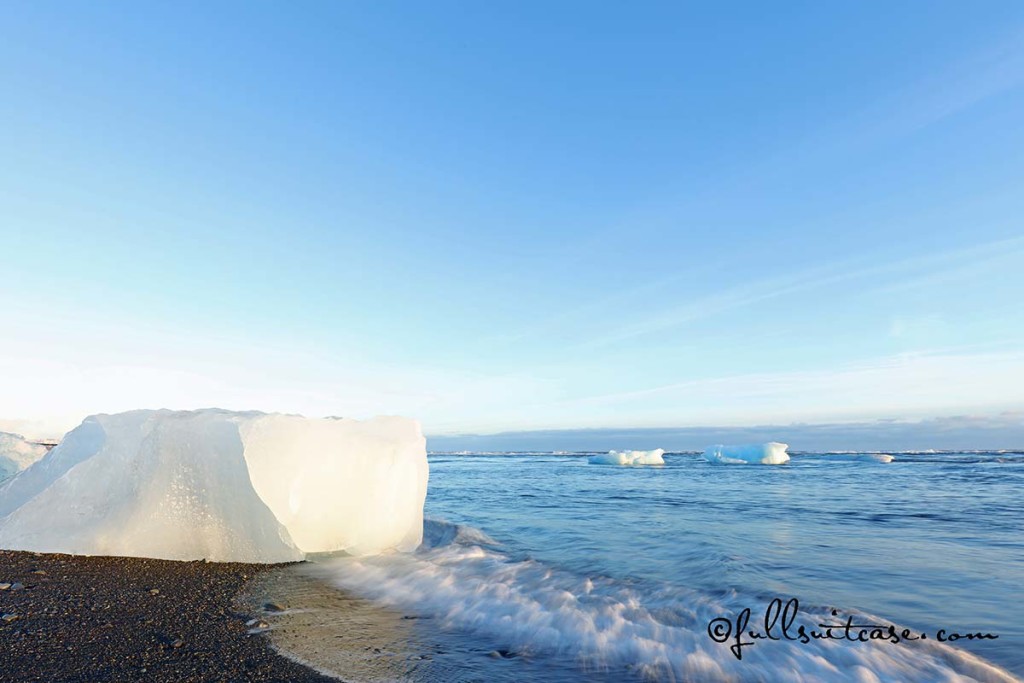Iceberg on a coast of Jokulsarlon glacial lagoon in Iceland