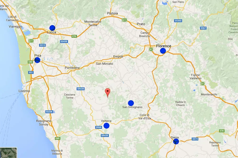 Tuscany trip itinerary map
