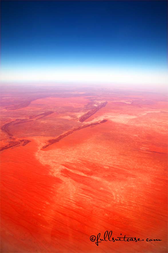 Australian red outback landscape aerial picture