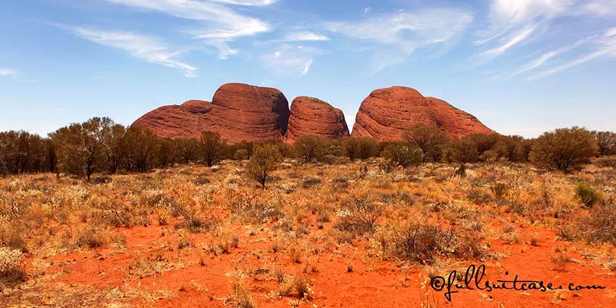 Beautiful red rocks of Kata Tjuta, also called the Olgas in Australian outback