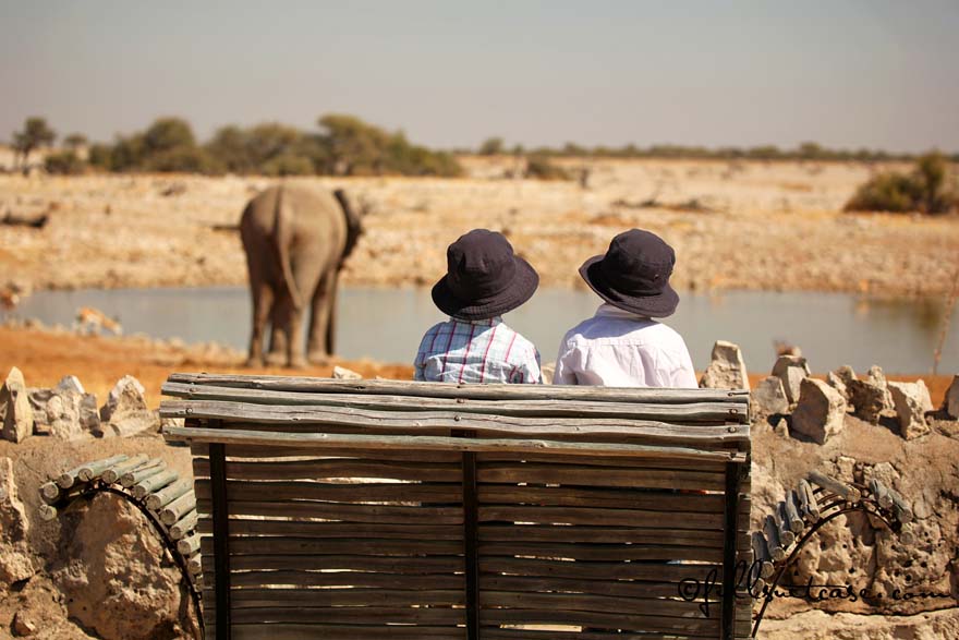 traveling around the world with young children - twins in Africa