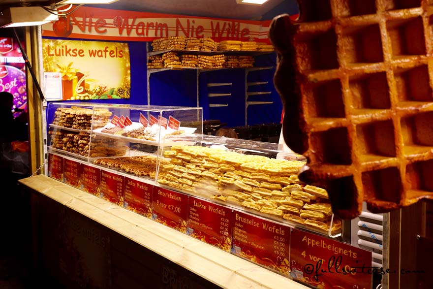 Belgian Waffles for sale at Antwerp Christmas market