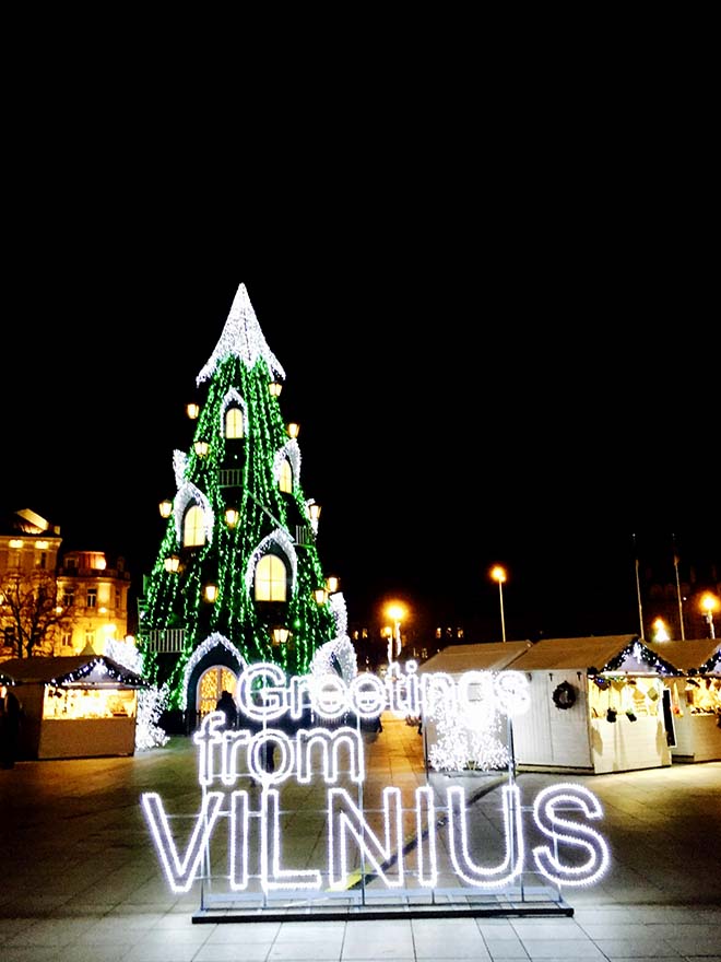 The world's most beautiful Christmas tree stands in Vilnius Lithuania