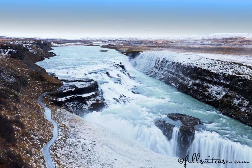 Gullfoss waterfall in Iceland in winter
