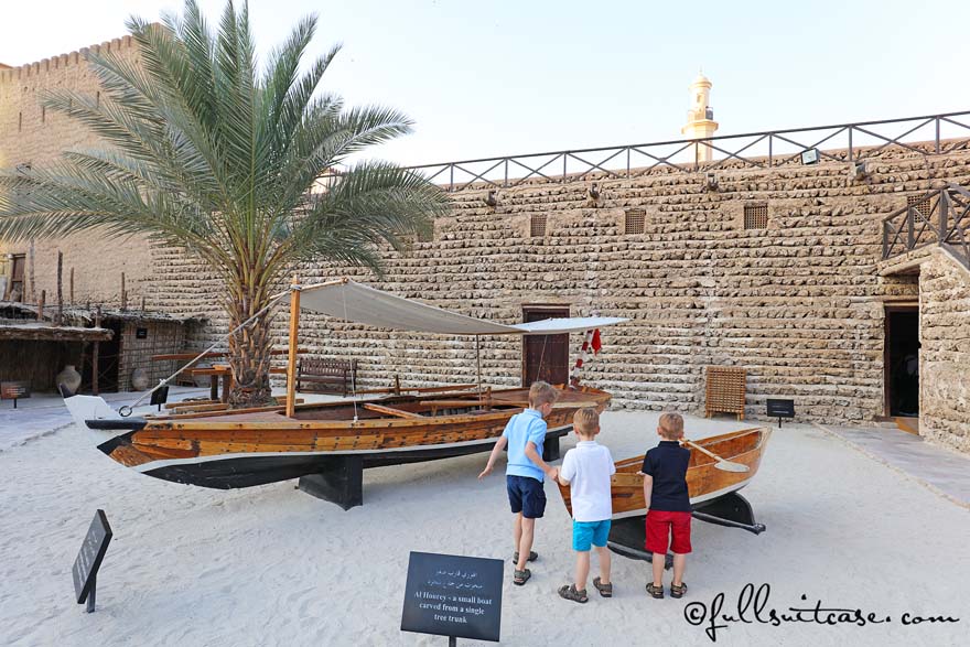 Traditional wooden boats at Dubai Museum