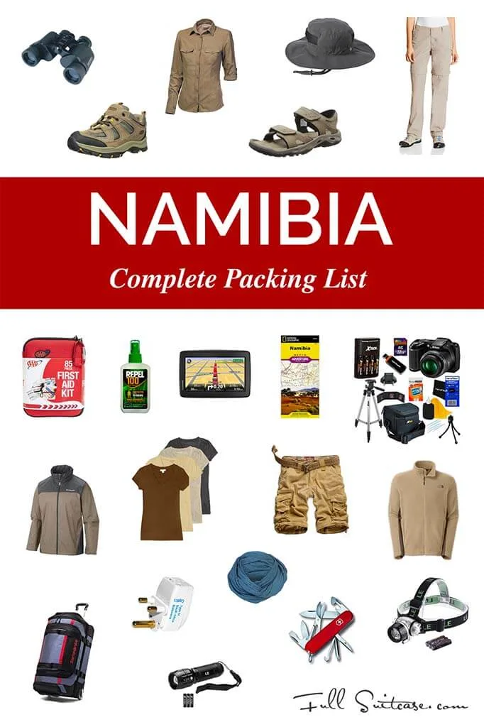 Complete packing list for Namibia trip