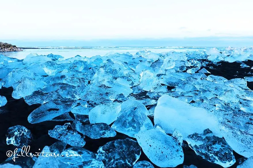 Amazing ice creations on Jokulsarlon beach in Iceland