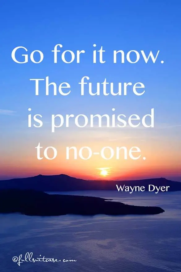 Go for it now. The future is promised to no-one. Quote