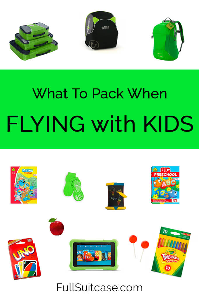 Packing list for flying with young children