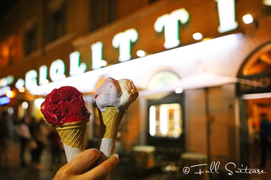 Artisanal Italian ice cream at Giolitti in Rome