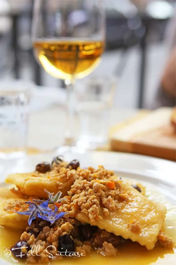 Italian home-made ravioli at a restaurant in Rome