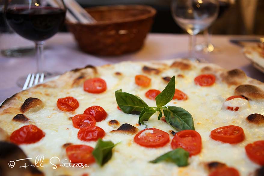 Italian pizza at a restaurat in Rome