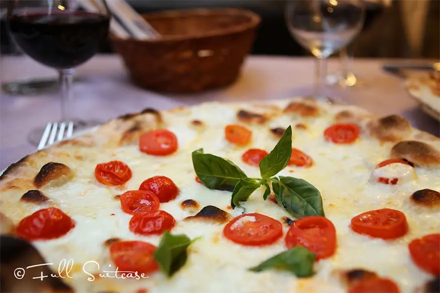 Italian pizza at a restaurat in Rome