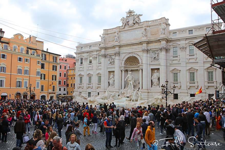 Trevi fountain is better visited in the evening - read about common mistakes tourists make in Rome and how to avoid them
