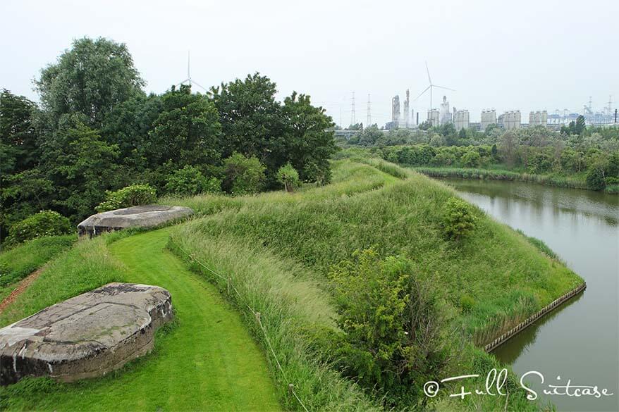 WWI bunkers at fort Liefkenshoek near Antwerp Belgium