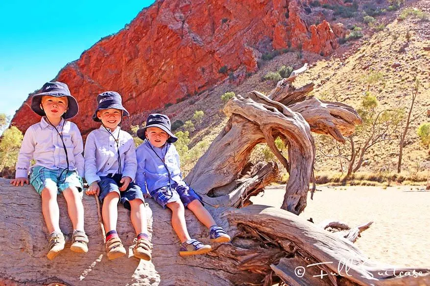 Kids at Simpsons Gap West MacDonnell Ranges Australia