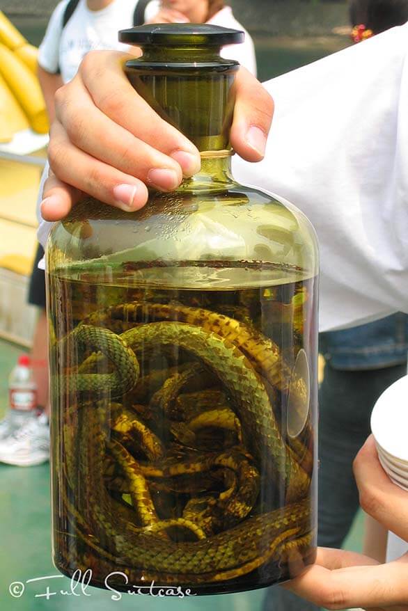 Snake alcohol drink in China
