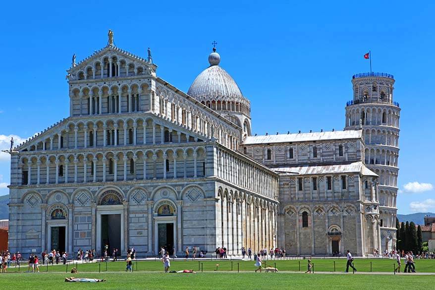 The Miracle’s Square and the leaning tower of Pisa in Italy