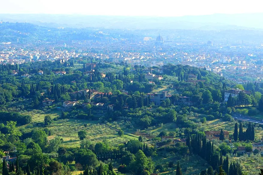 Tuscany itinerary - Florence as seen from the road to Fiesole