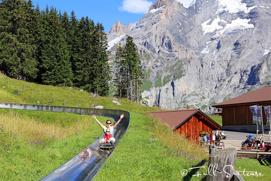 Toboggan ride in Kandersteg Switzerland