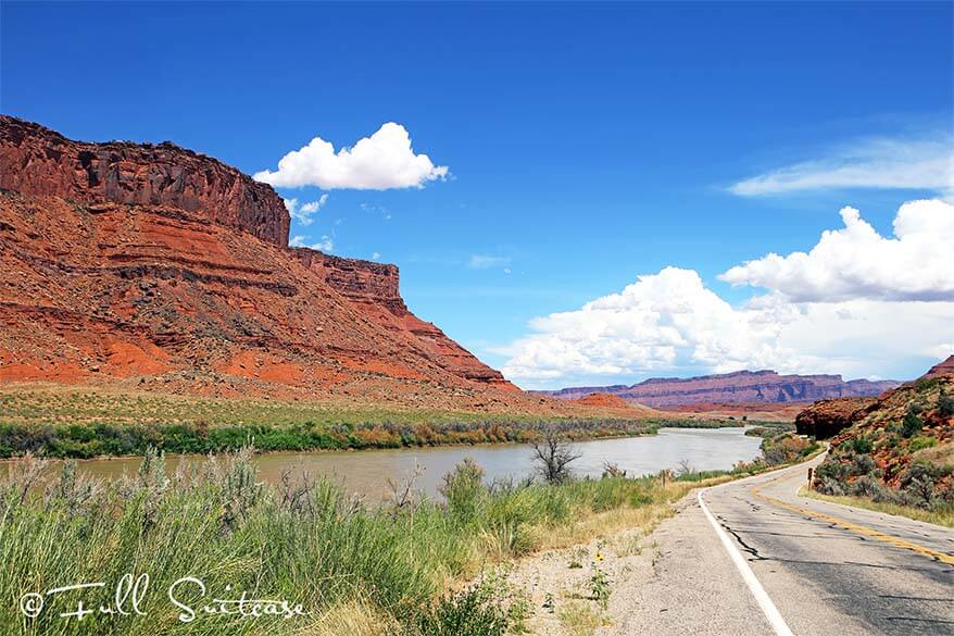 Scenic highway 128 through Castle Valley in Utah