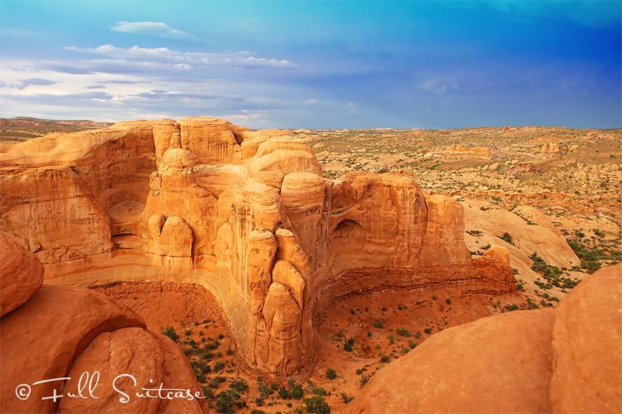 Scenic lookout dicht bij de Delicate Arch