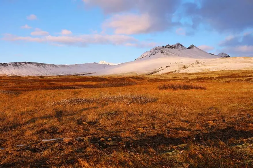 Beautiful winter landscape in Skaftafell National Park in Iceland