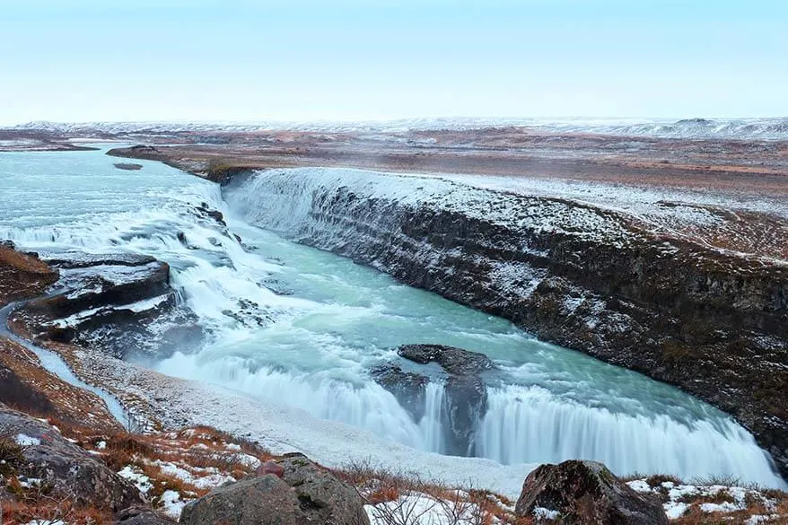 Gulfoss waterfall in winter - Goden Cirlce Iceland