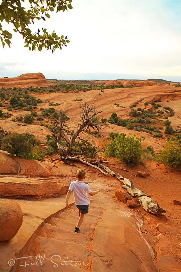 Pasear por el sendero del Arco Delicado con niños