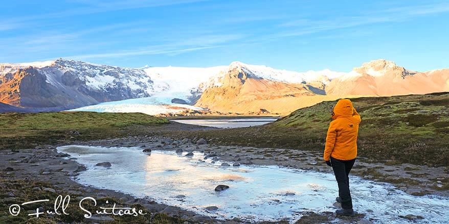 Hiking in Iceland in winter