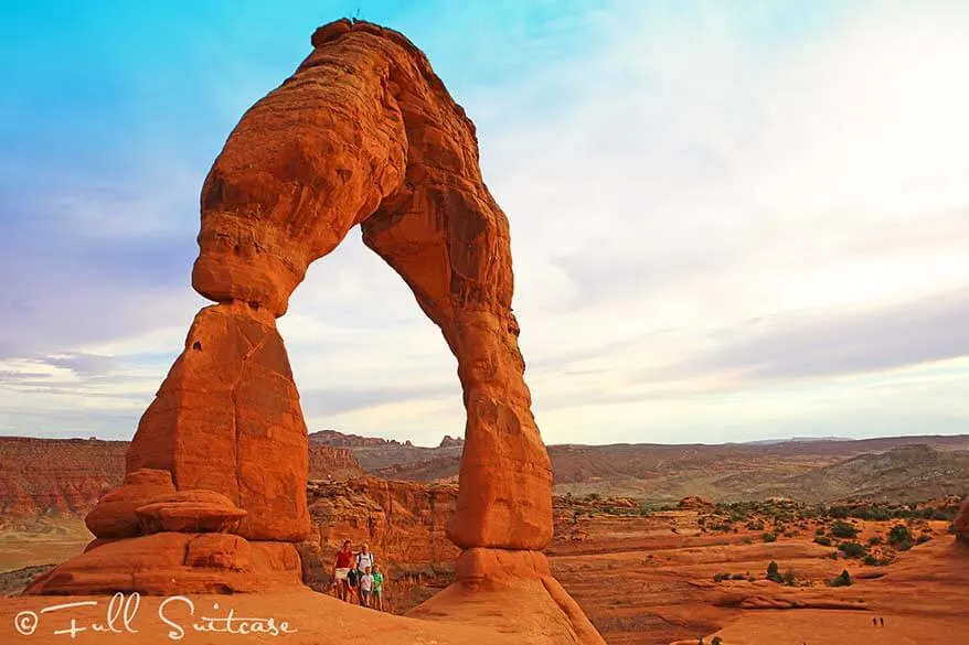 Family hike to Delicate Arch