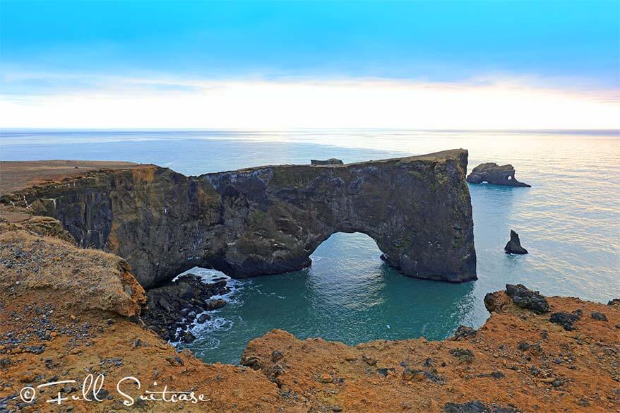 Rock formations at Kirkjufjara beach Iceland
