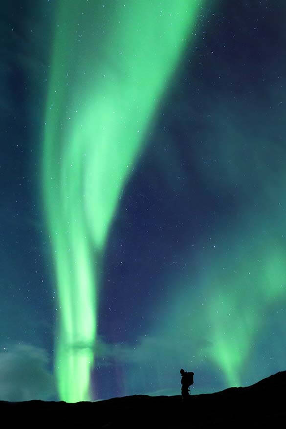 Spectacular Northern Lights in Iceland in winter