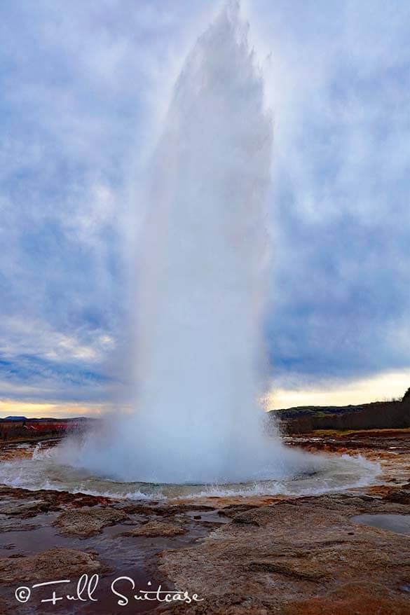 Strokkur geyser. Golden Circle Iceland