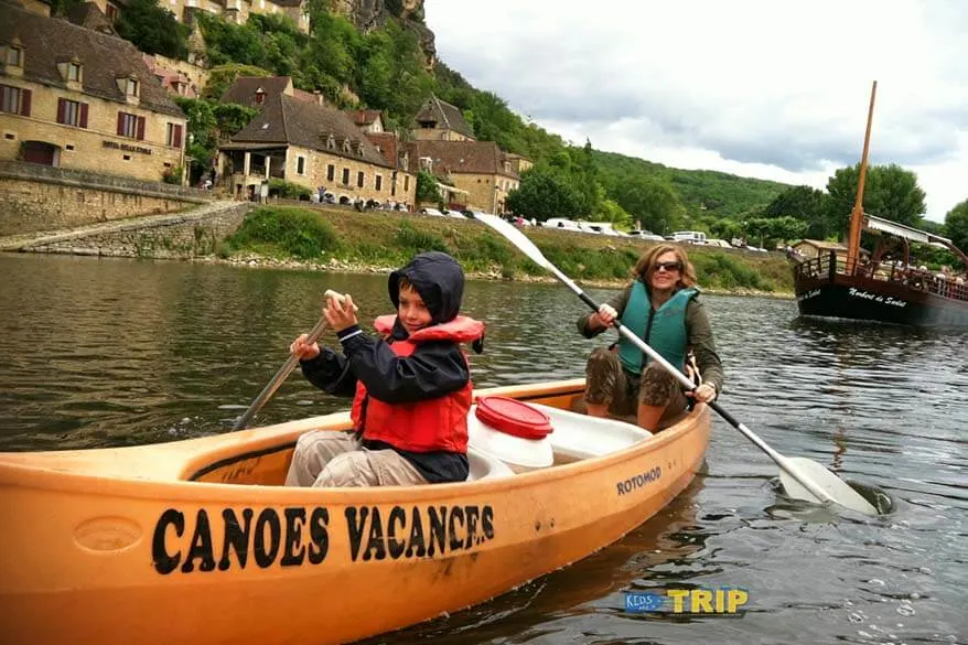 Canoe ride in Dordogne France