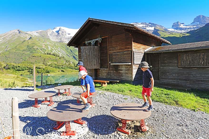 Knorrliweg family walk at Trubsee Lake Engelberg