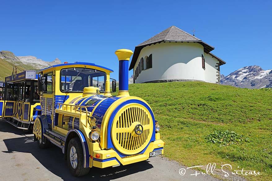 Tourist train between Tannensee and Melchsee Switzerland