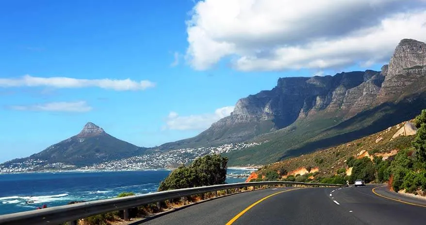 The Twelve Apostles scenic drive near Cape Town in South Africa