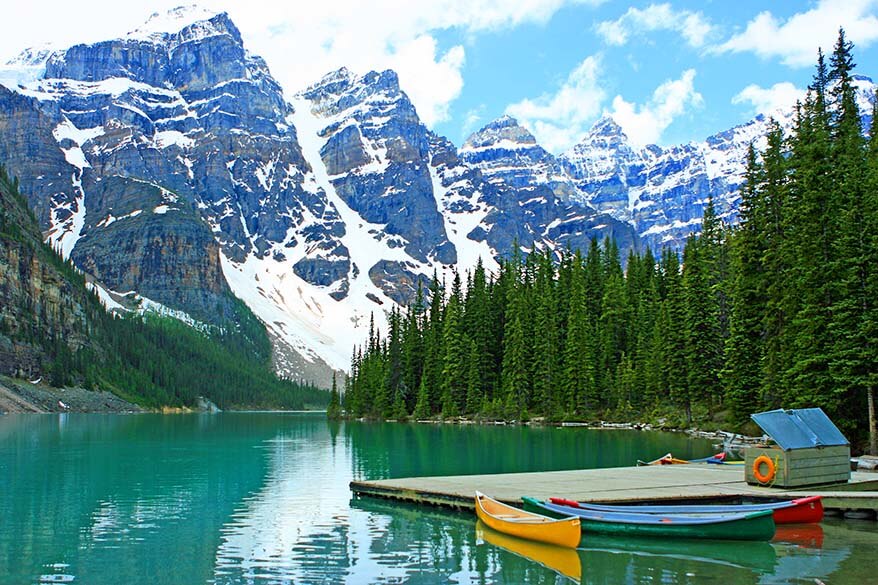 Lake Moraine in Banff National Park Canada