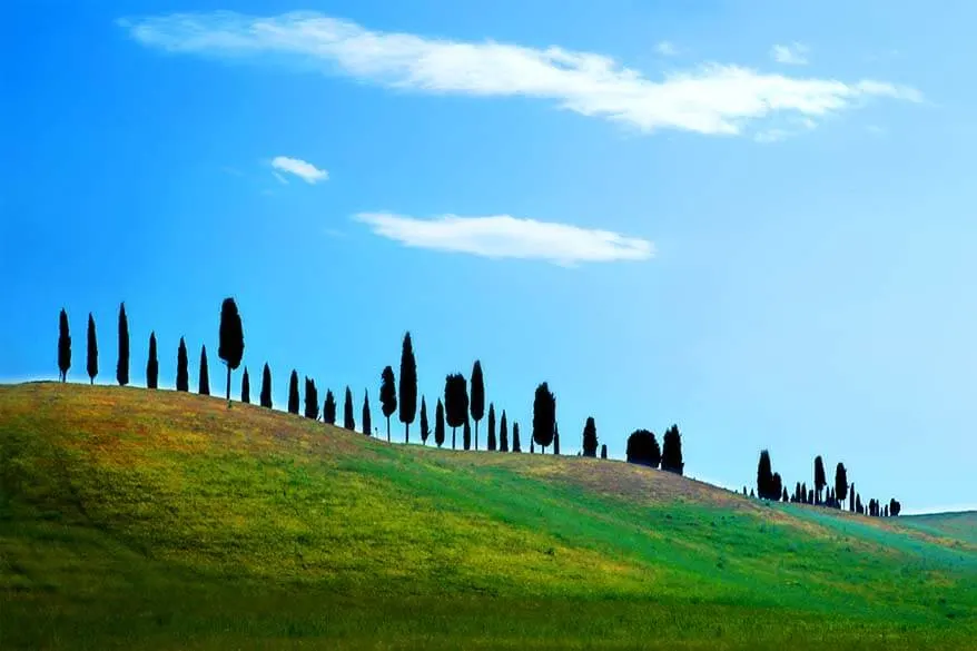 The rolling hills of Tuscany region in Italy