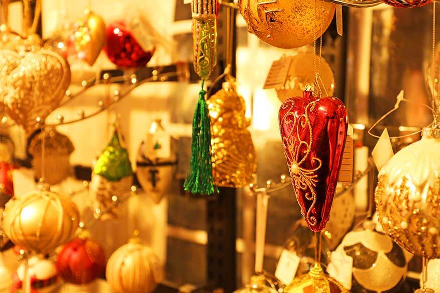 Christmas ornaments at the Christmas market