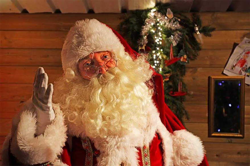 Santa Claus at a Christmas market in Leuven, Belgium