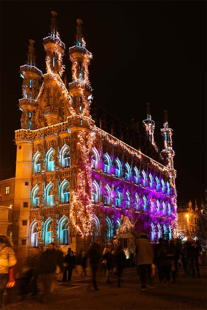 Leuven Town Hall during Christmas season. Winter time in our favourite Belgian town.