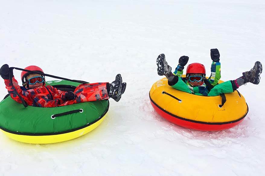 Winter toboggan in Switzerland