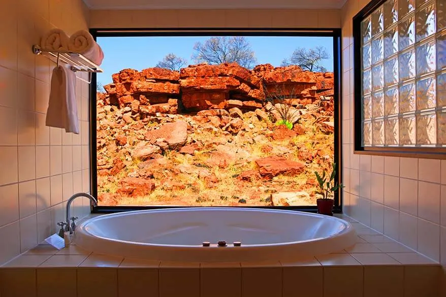 Bathroom with a view Kings Canyon Resort Australia