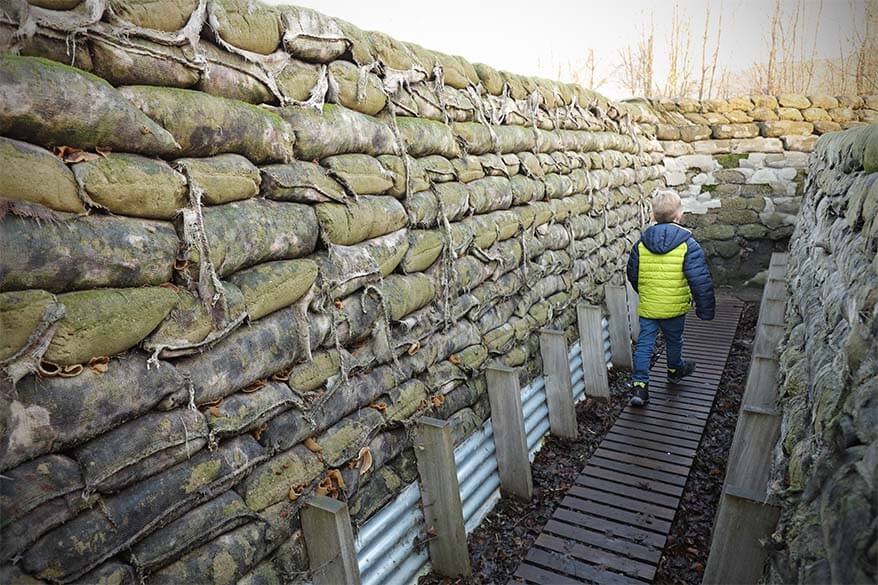 Day trip to Ypres and the war sites in Flanders Fields with kids - Yorkshire Trench and Dug-Out