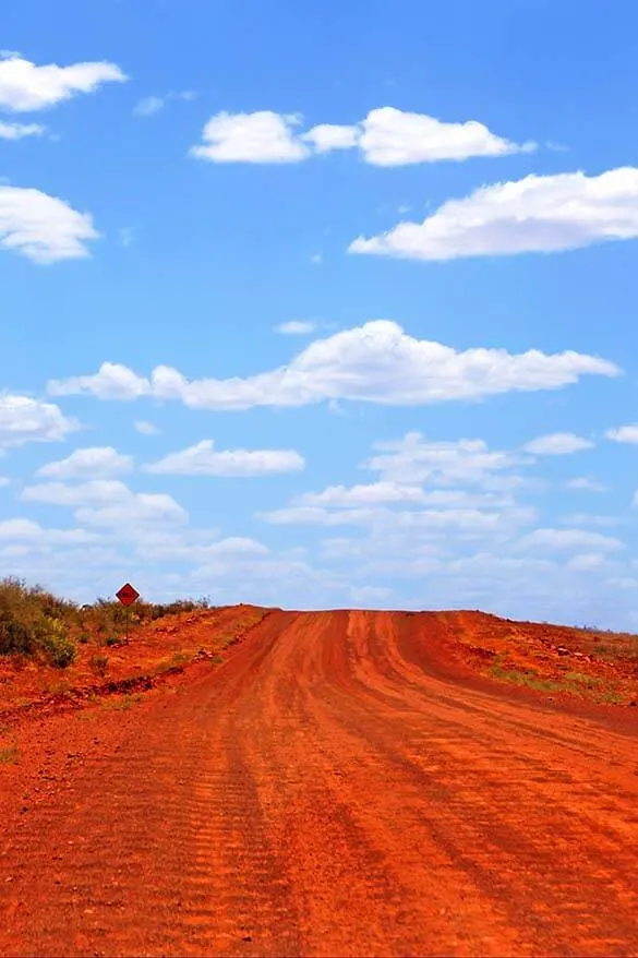 Driving Mereenie Loop Road Outback Australia